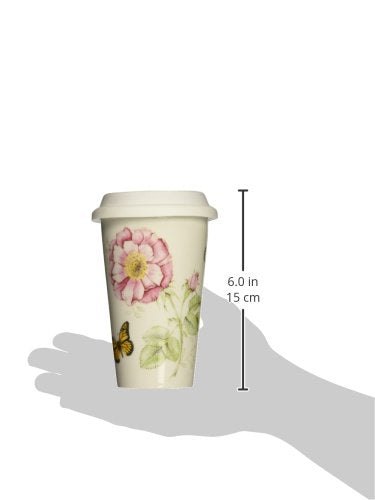 Lenox Butterfly Meadow pattern closeup highlights butterflies and blooms to brighten your morning routine.