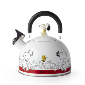 Lenox Chef Snoopy tea kettle front view highlights playful Peanuts design for kitchen charm.