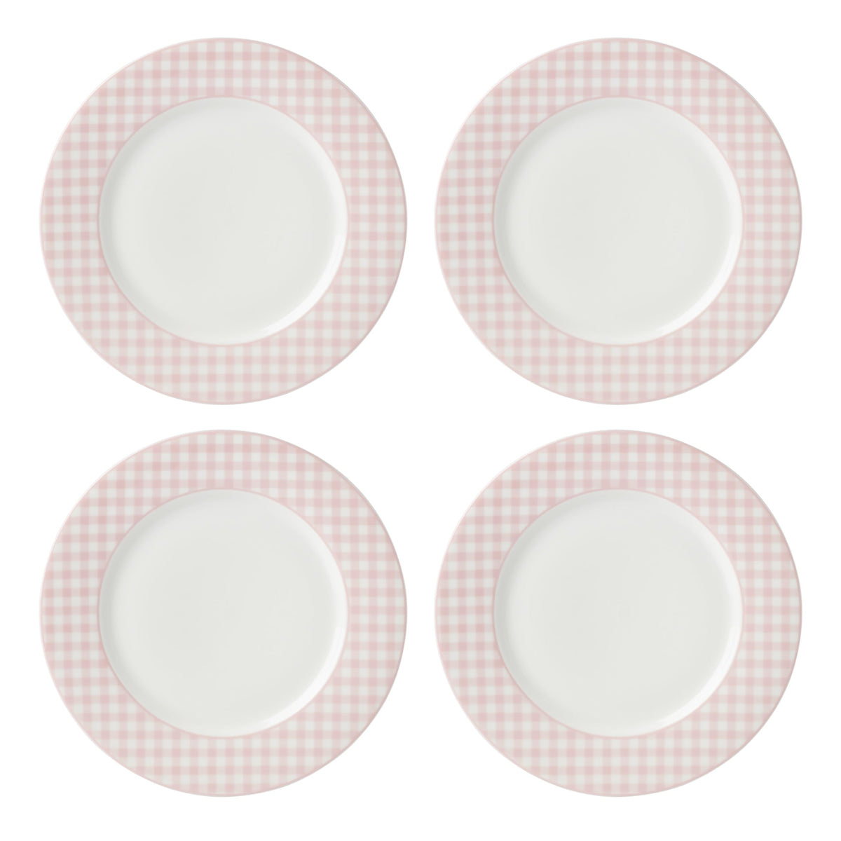 Lenox Gingham pink dinner plates set of four for cheerful everyday meals.