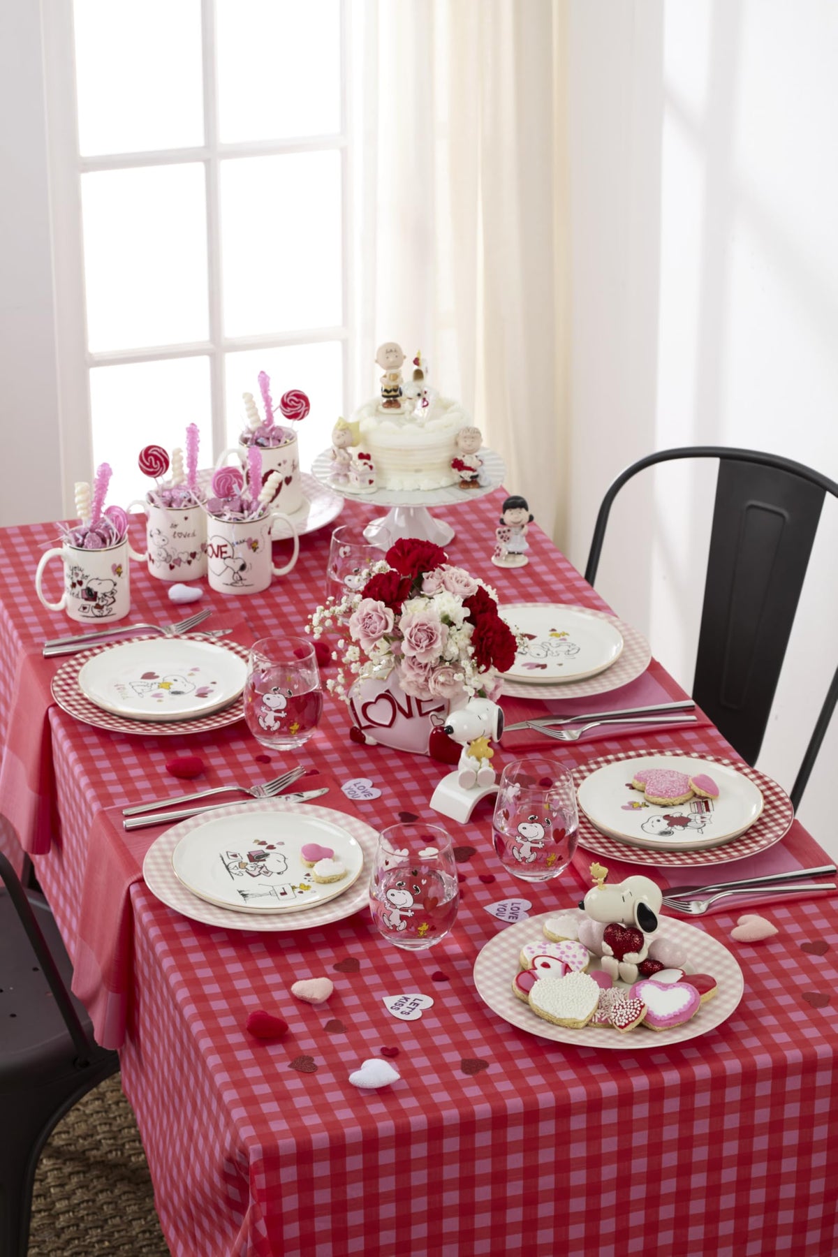 Lenox Gingham pink pattern plate detail highlights durable porcelain.
