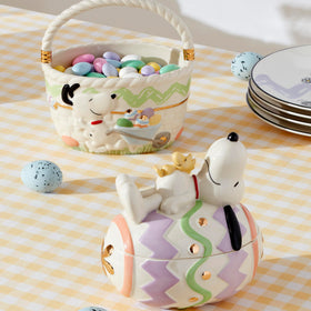 Lenox table decor ideal for Easter gatherings and Peanuts fans.