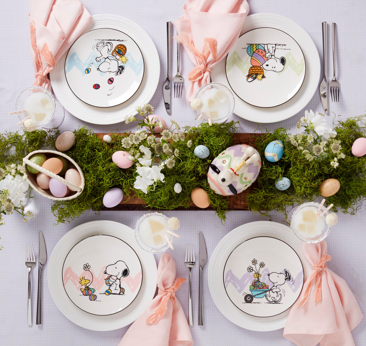Lenox display-ready Peanuts dish for a bright spring centerpiece.