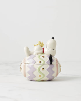 Lenox porcelain candy dish on a spring table for decor appeal.