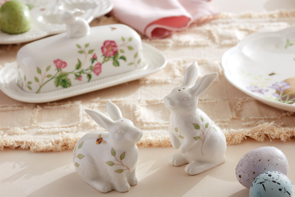 Lenox porcelain salt and pepper shakers designed for spring gatherings