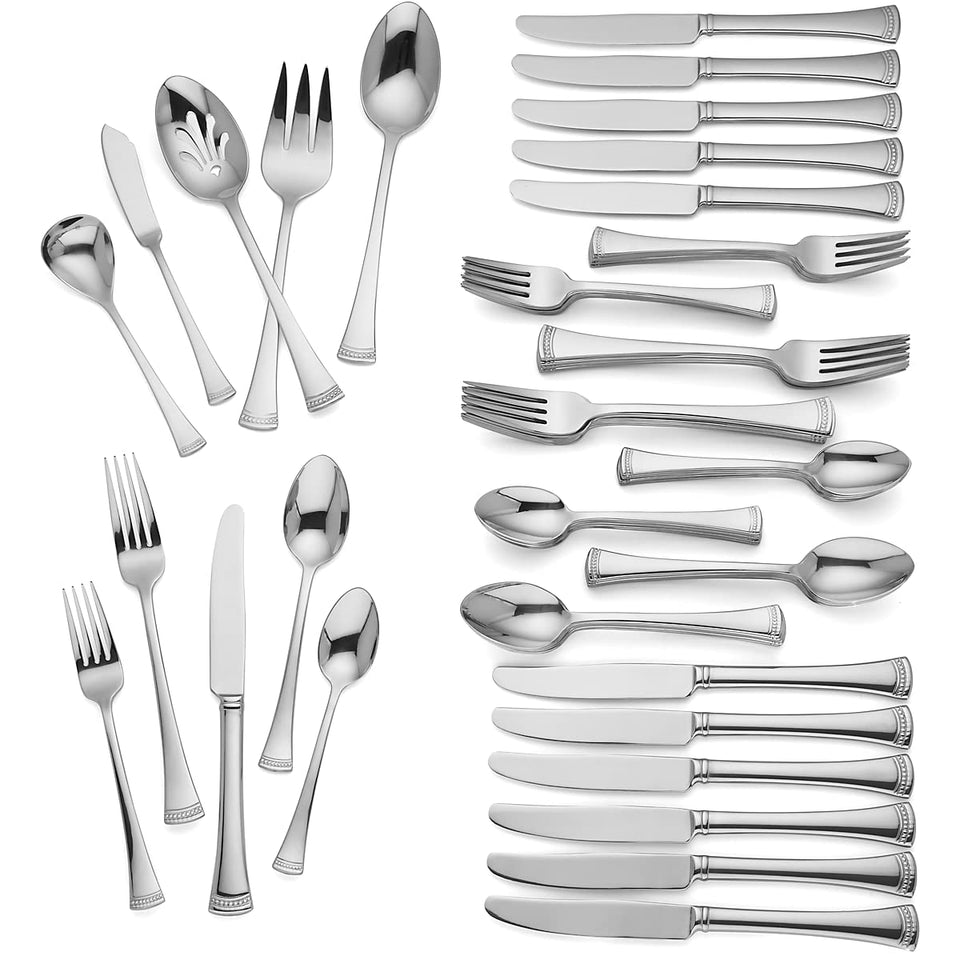 Lenox Portola 65-piece flatware on table for everyday elegance
