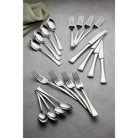 Lenox Portola teaspoons with flared handles and beaded channel, for elegant dining.