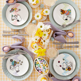 Close-up of Lenox Snoopy Easter plate showing fine porcelain details.
