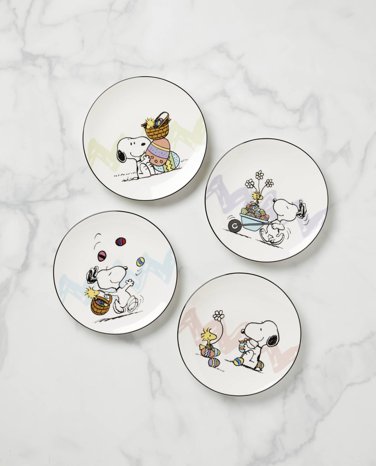Lenox Snoopy Easter plate with egg-hunt design for lively spring gatherings.
