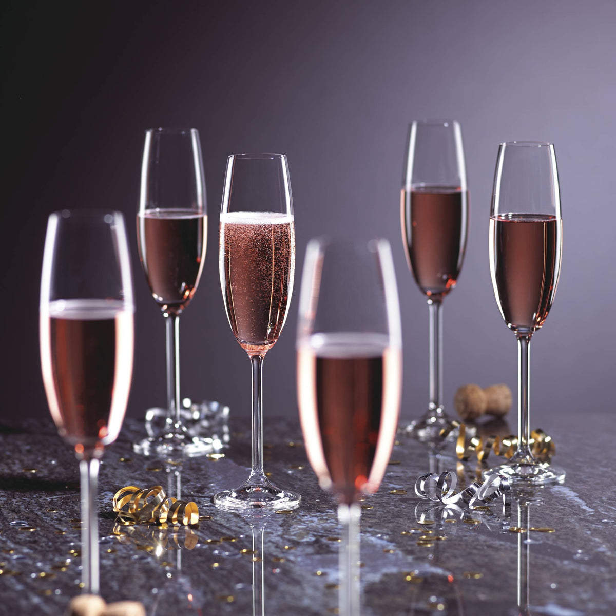 Lenox Tuscany Classics 8 oz flute side view highlighting slender profile for celebrations
