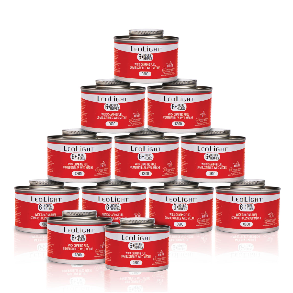 LEOLIGHT 12-pack chafing fuel cans deliver steady 6-hour heat for catering.