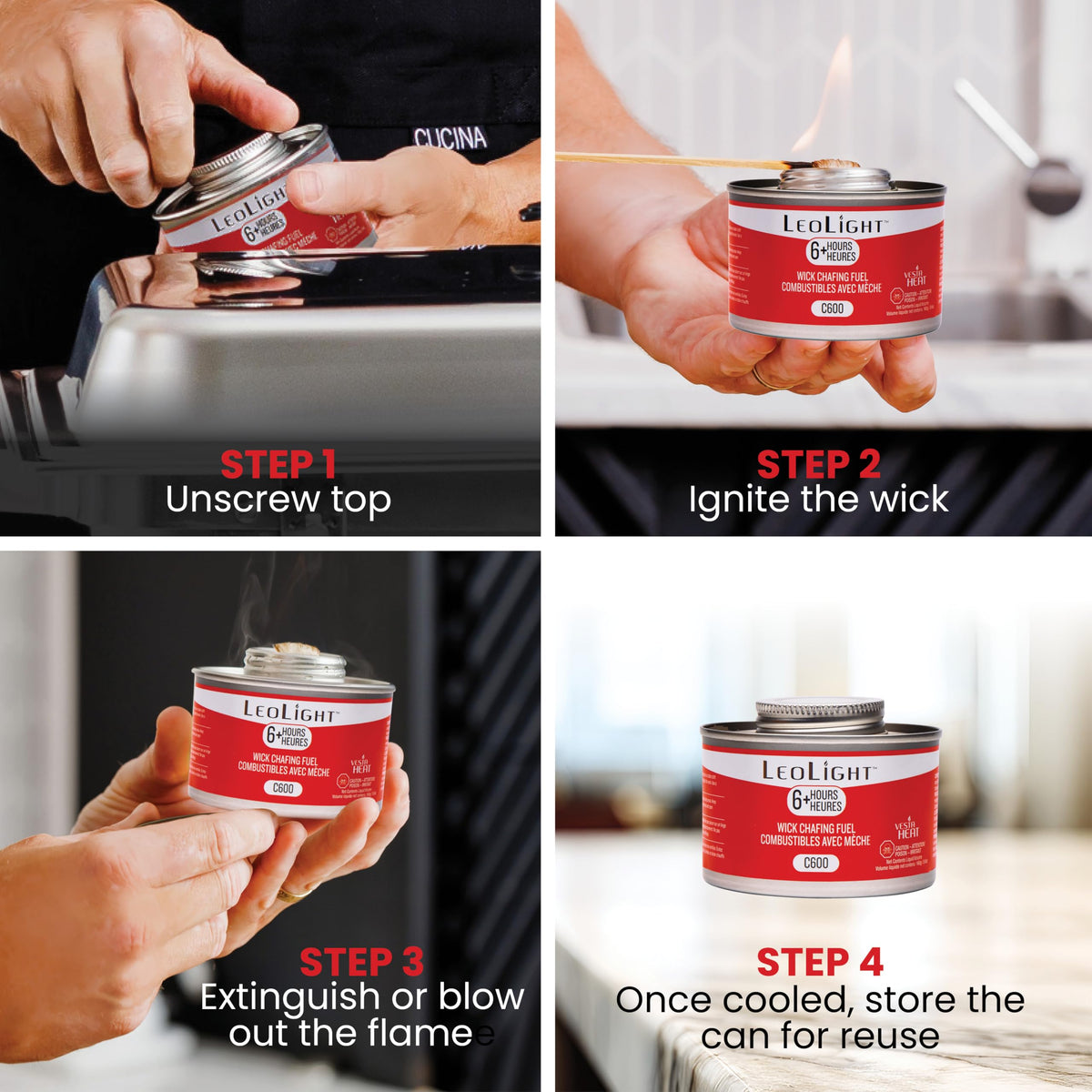 LEOLIGHT bulk 12-pack simplifies storage and replenishment for busy kitchens.