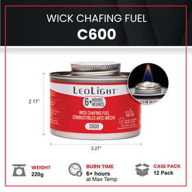 LEOLIGHT spill-proof wick ensures clean, safe use at indoor or outdoor events.