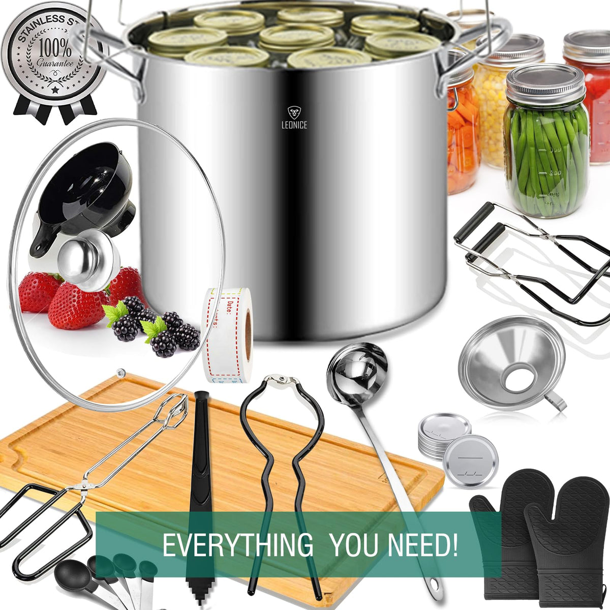 LEONICE 12-inch canning rack stabilizes jars during processing
