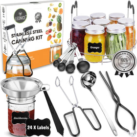LEONICE stainless canning rack for safe jar stacking during canning.