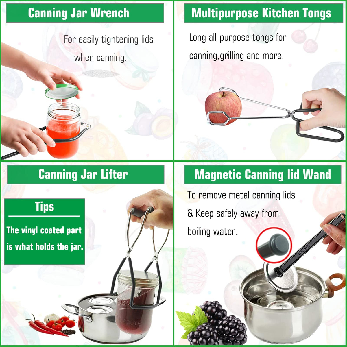 LEONICE jar lifter keeps hot jars safe during handling.