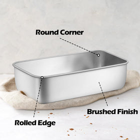 Leonyo bread pan depth 2.5 inches forms tall loaves.