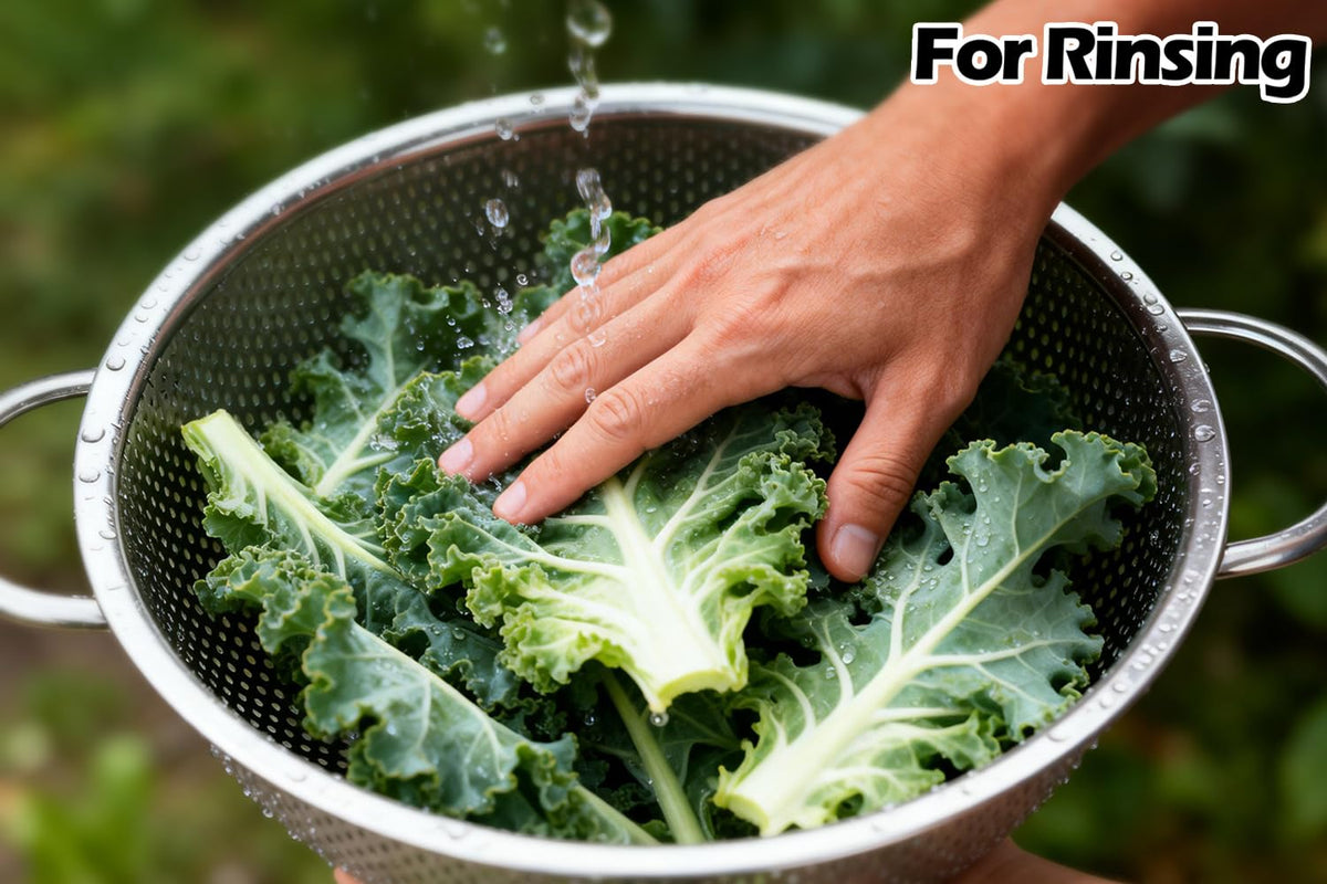 Leonyo versatile colander for steaming, rinsing, and draining.