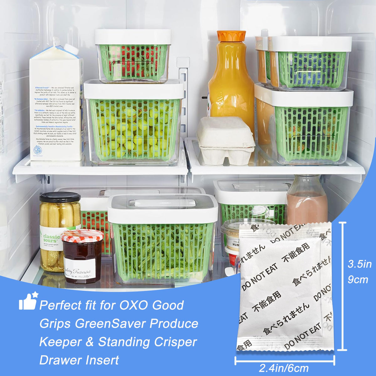 LeoTube carbon filter refills for OXO GreenSaver reduce odors and extend freshness.