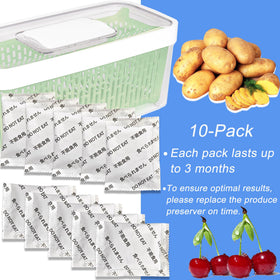 LeoTube ethylene-adsorbing filter slows ripening and reduces spoilage.