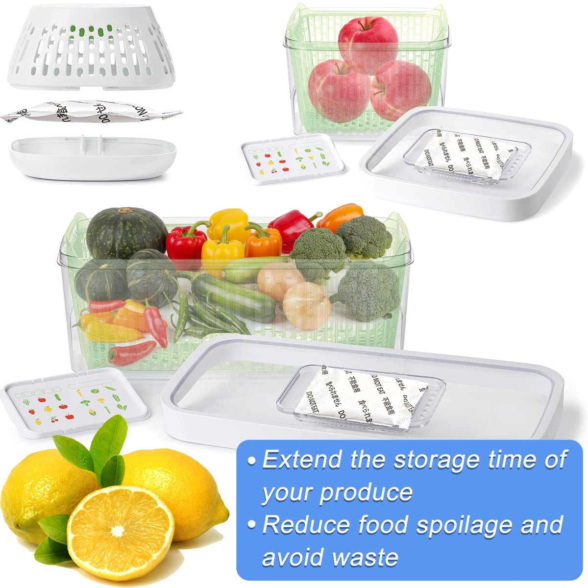 LeoTube standing crisper drawer refill preserves vegetables longer and smells fresher.