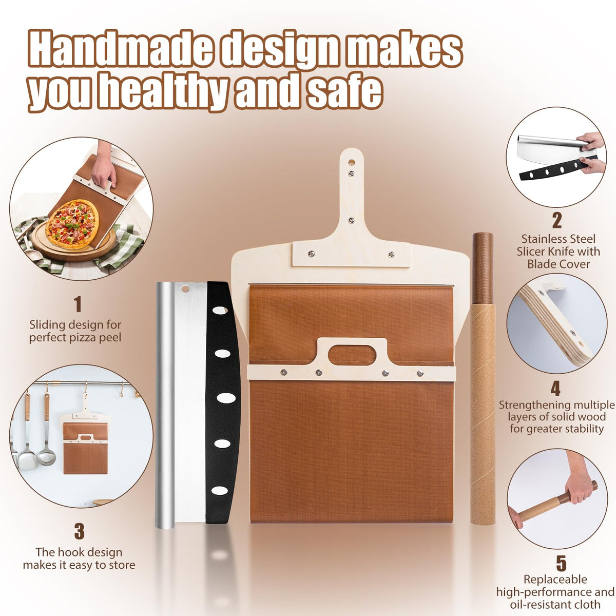 Leozzo built-in hanging hole for convenient kitchen organization.