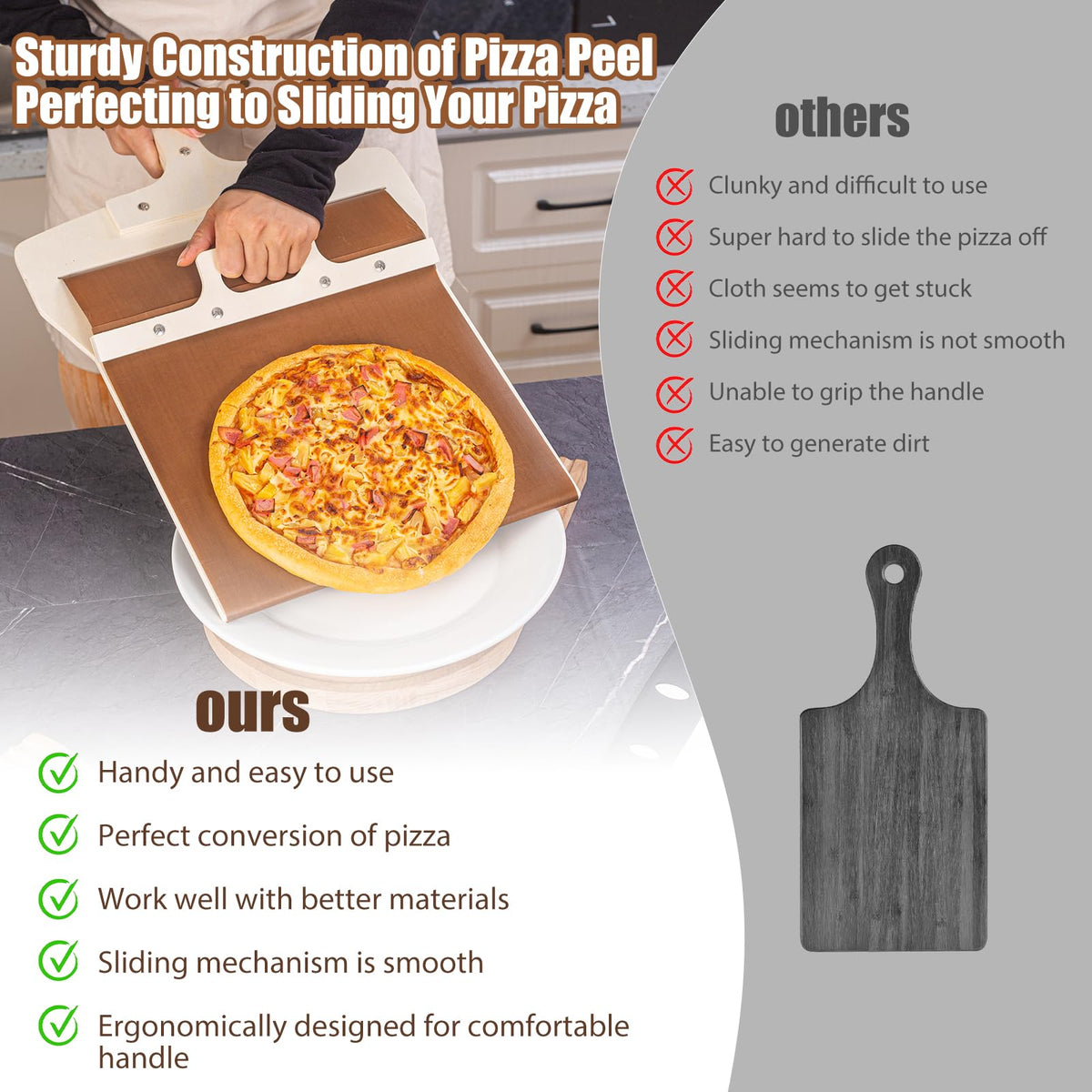 Leozzo non-stick cloth on wood plate eases release and cleanup.