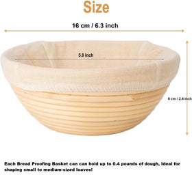 LepoHome Banneton 6-inch round basket in natural rattan for artisan proofs.