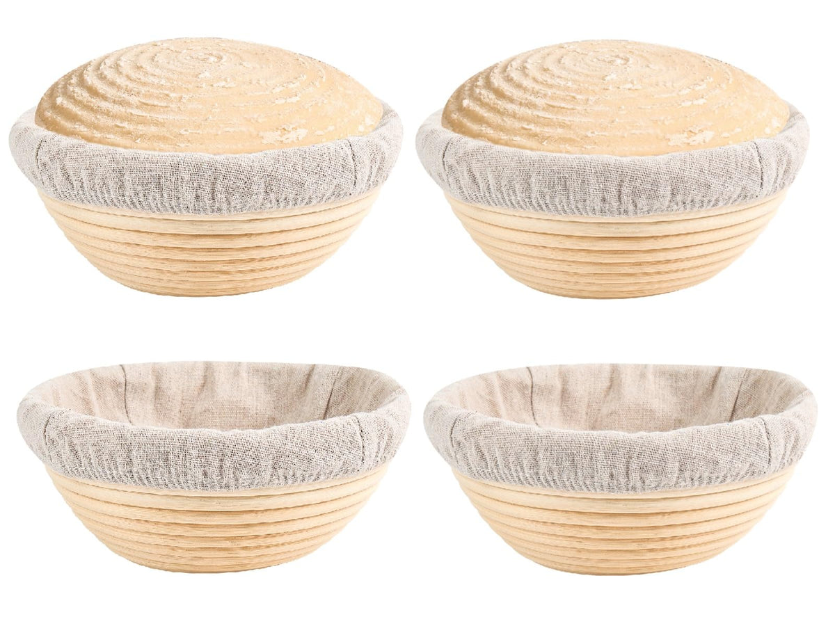 LepoHome Banneton 6-inch round basket set for consistent loaf shaping.