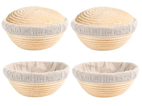 LepoHome Banneton 6-inch round basket set for consistent loaf shaping.