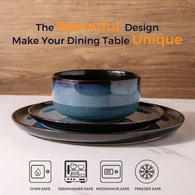 LERATIO blue salad plate 8.25 inch pairs well with side dishes and salads.