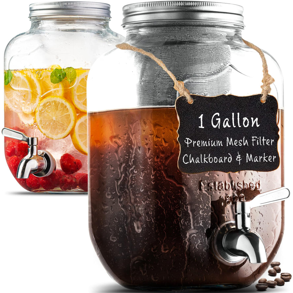 Le'raze 1 gallon cold brew bottle for easy, mess-free pouring