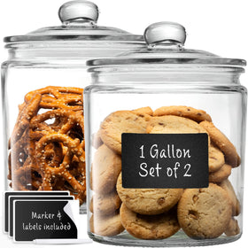 Le'raze 1-gallon glass canister with airtight lid for pantry storage
