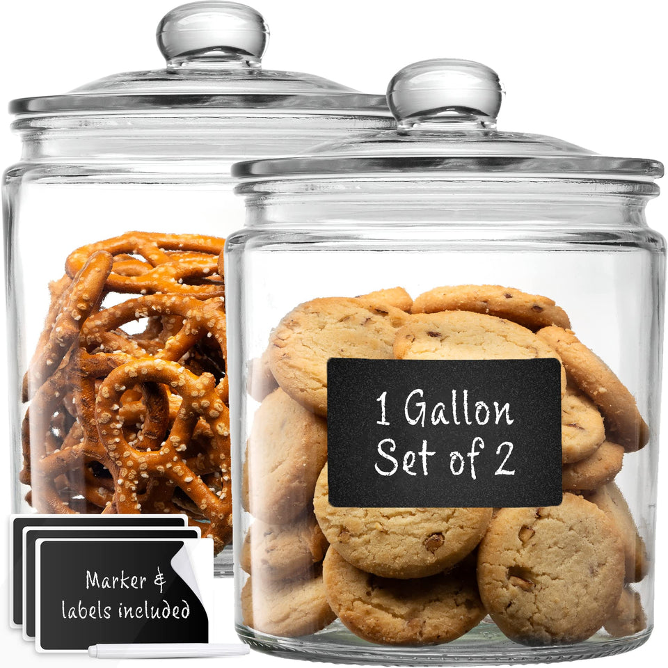 Le'raze 1-gallon glass canister with airtight lid for pantry storage