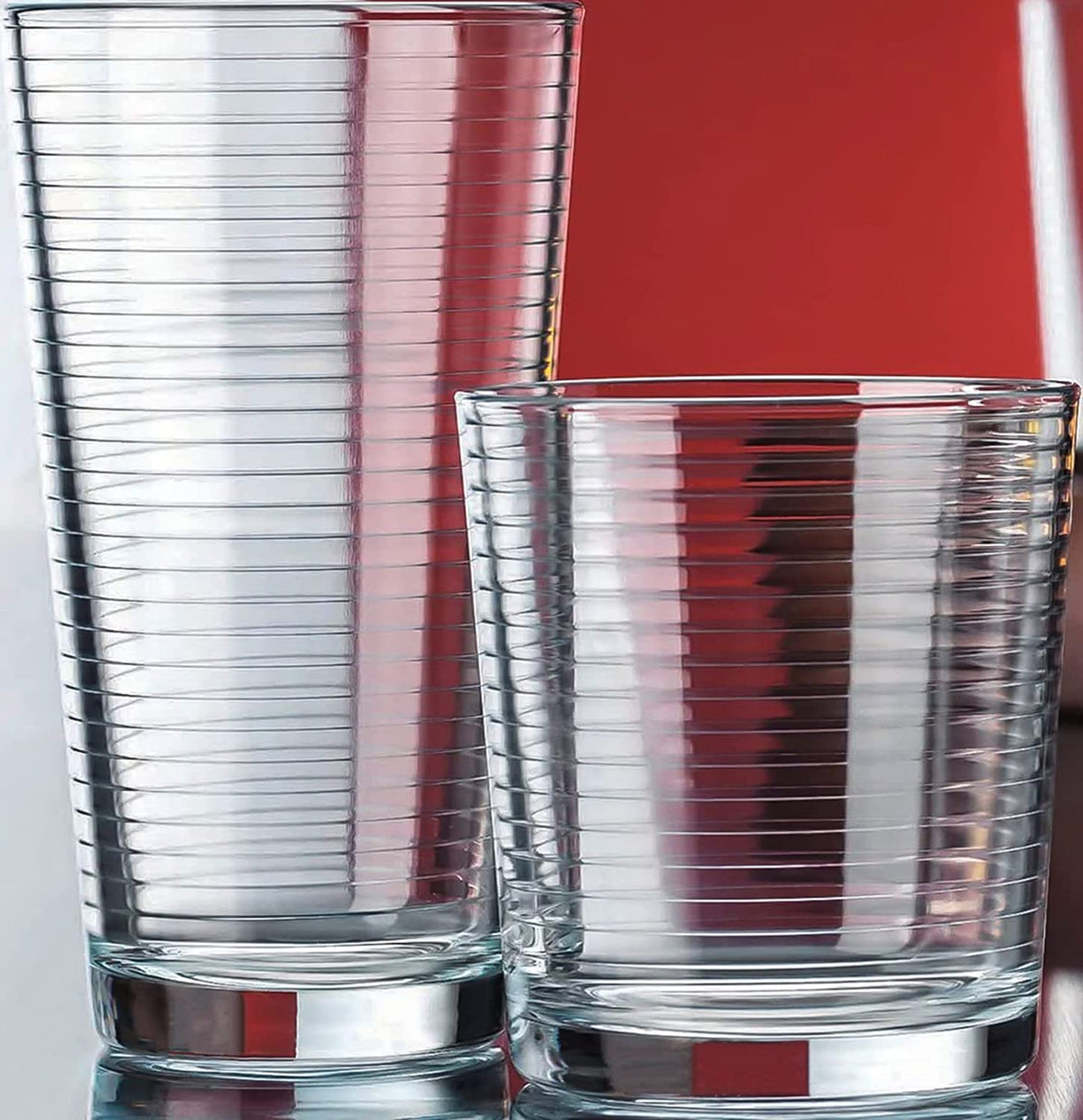 Le'raze 16-piece glassware set with heavy base for stable service.