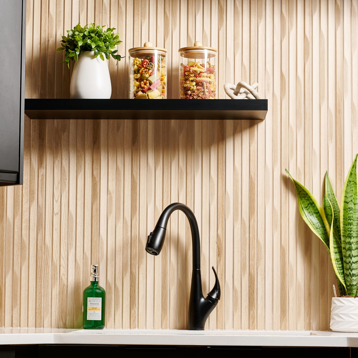 Le'raze apothecary-style jars add stylish kitchen decor.