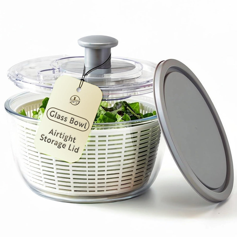 Le'raze borosilicate glass bowl provides stable, table-ready prep.