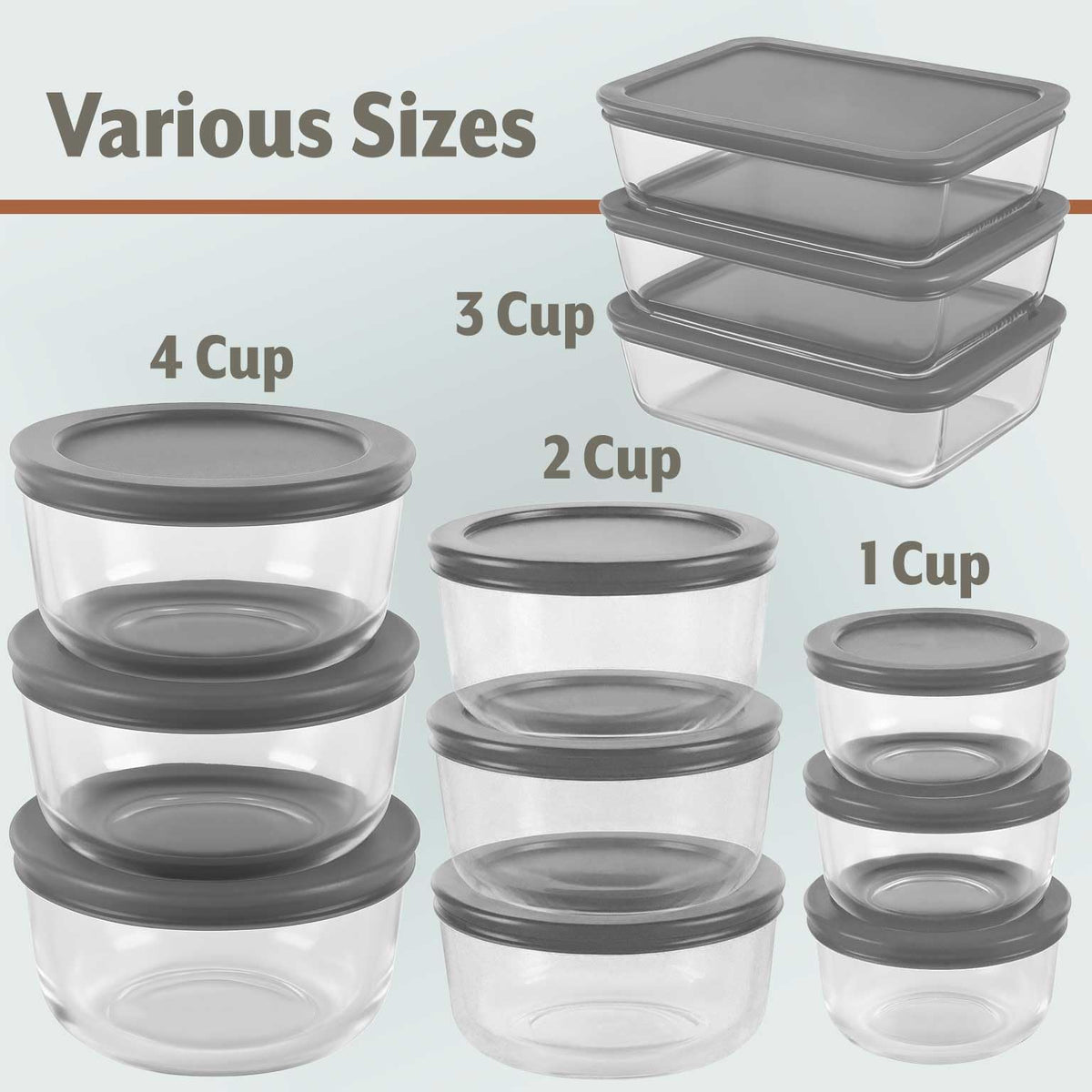 Le'raze crystal-clear glass lets you see contents at a glance