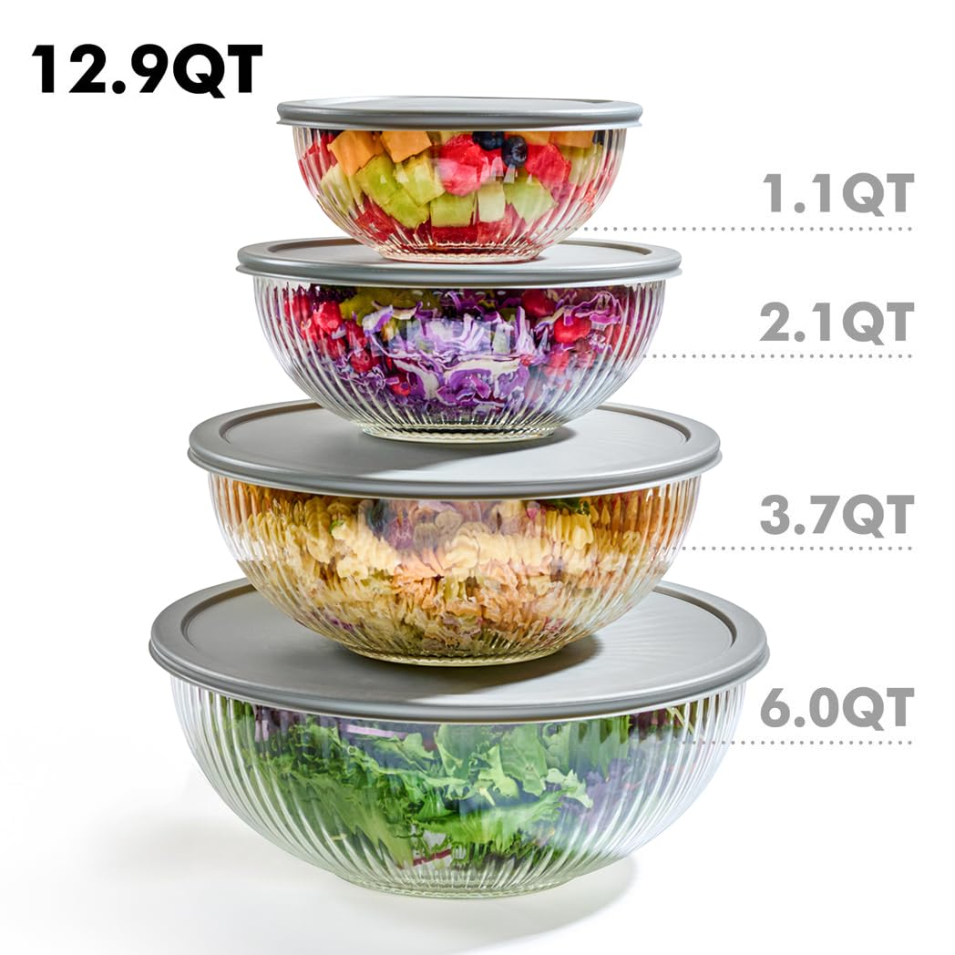 Le'raze crystal-clear glass bowls showcase contents at a glance.