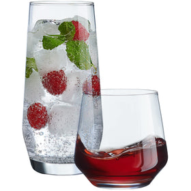 Le'raze everyday glasses highball tall for cocktails or juice with clarity