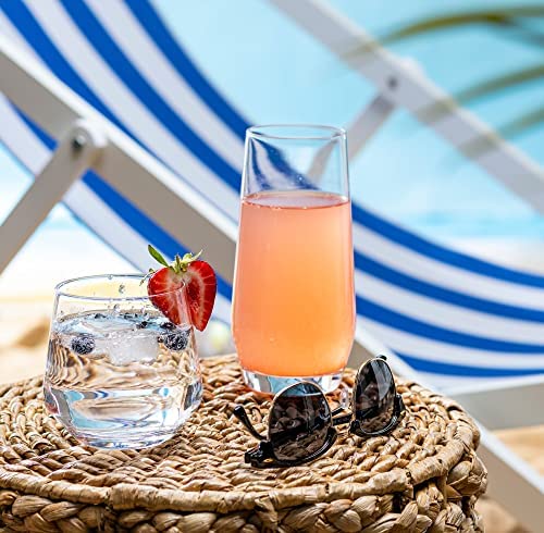 Le'raze rocks-dof short glasses with sturdy weight for whiskey and ice