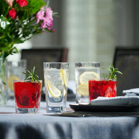 Le'raze dishwasher-safe glasses simplify cleanup after entertaining guests.