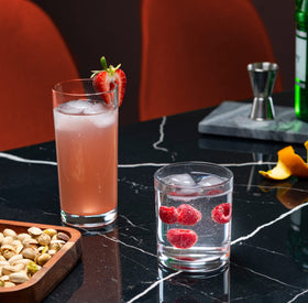 Le'raze highball tall glasses 16oz showcasing modern design and enhanced aroma.