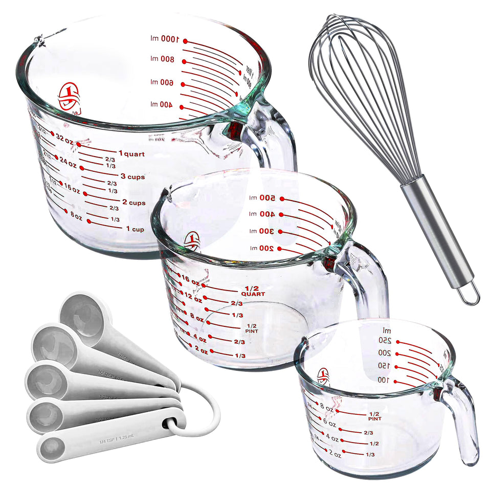 Le'raze 1cup glass measuring cup with clear markings for precise readings
