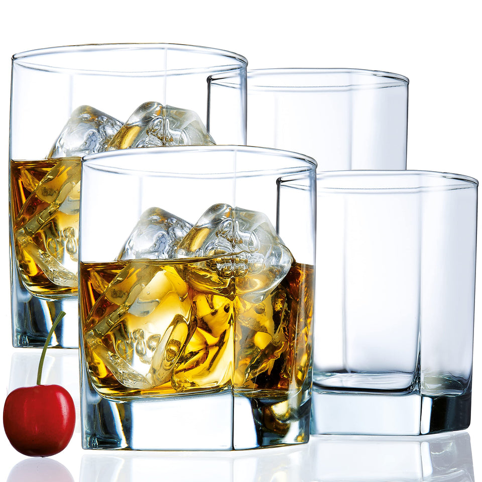 Le'raze square whiskey glasses set of four for stylish serving at home