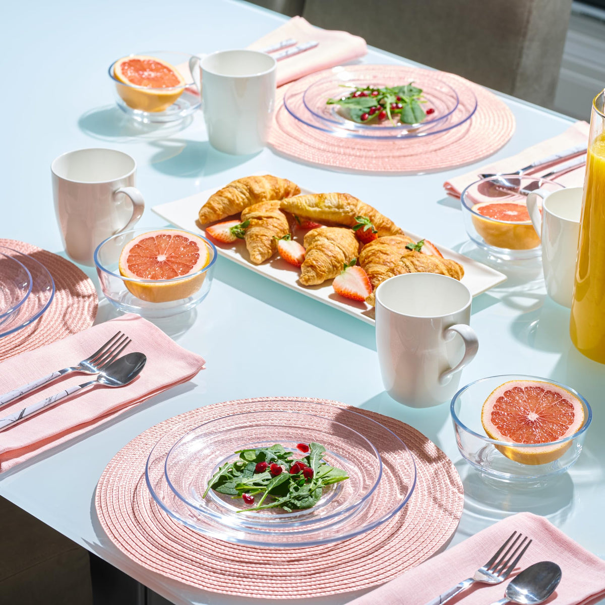 Le'raze stackable dinnerware saves cabinet space without sacrificing style.