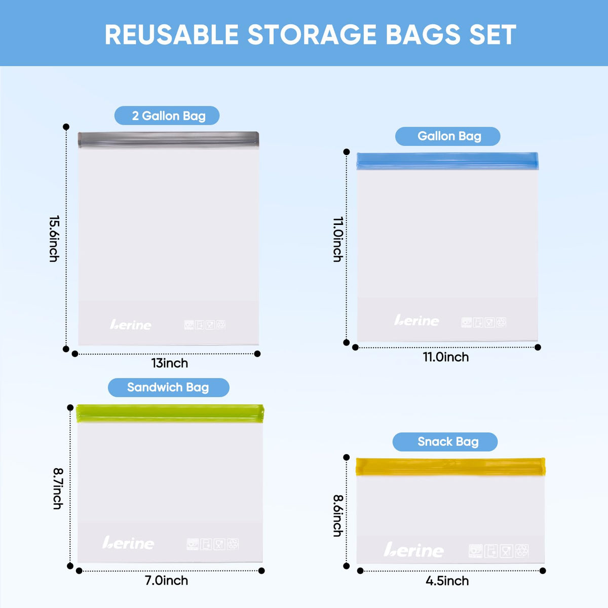 Lerine foldable-base bags save space when stored in the pantry.
