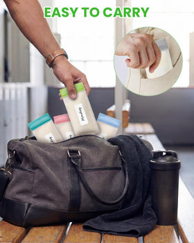 Lerine compact zip bag with hook for easy gym bag organization.