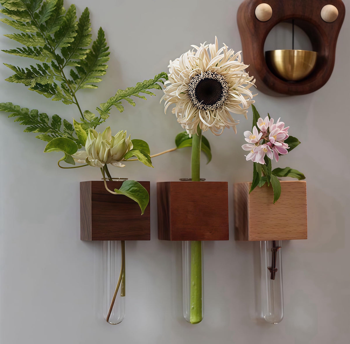 LESADULTESS Mini Vase Magnets on fridge showing a floating plant display