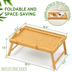 Lesnople bed tray folding legs with crossbar for stability on soft surfaces