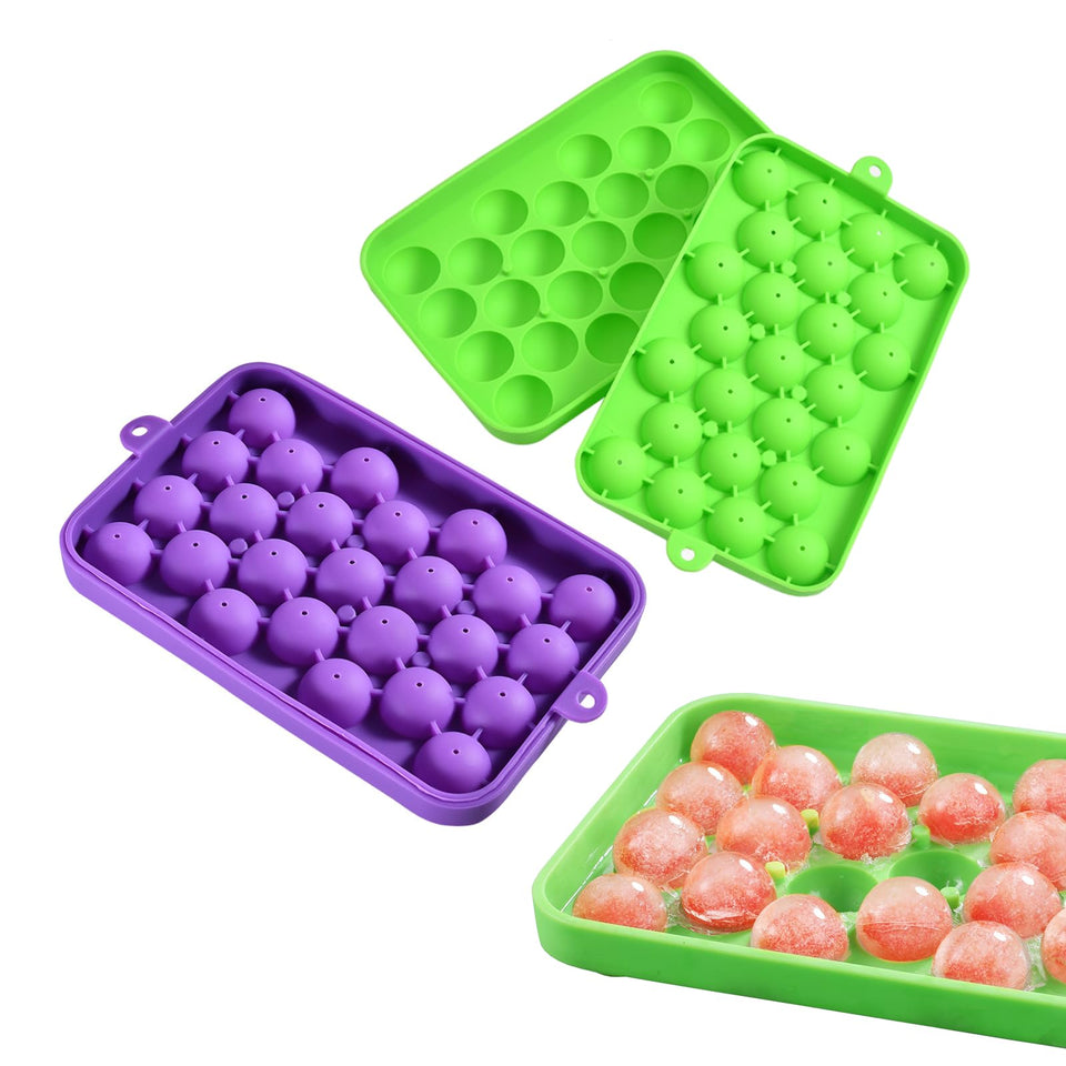 Lesunsul ice ball tray round 2-pack creates perfectly shaped ice for cocktails.